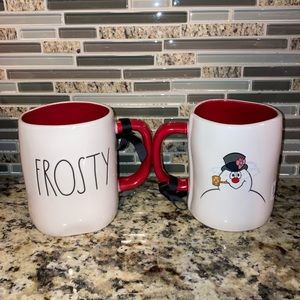 2 Rae Dunn FROSTY double sided Mugs